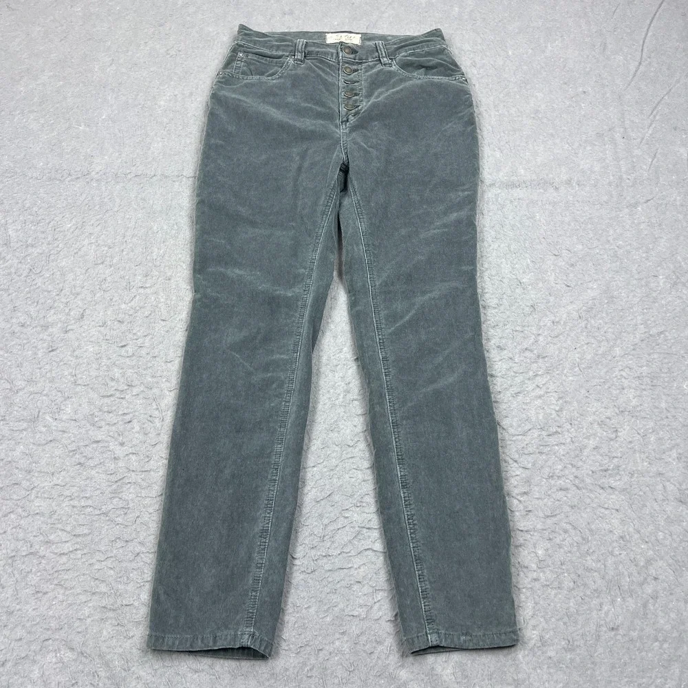 We The Free People Pants Women's 28 Gray Sun Chaser Corduroy Button Fly Trousers